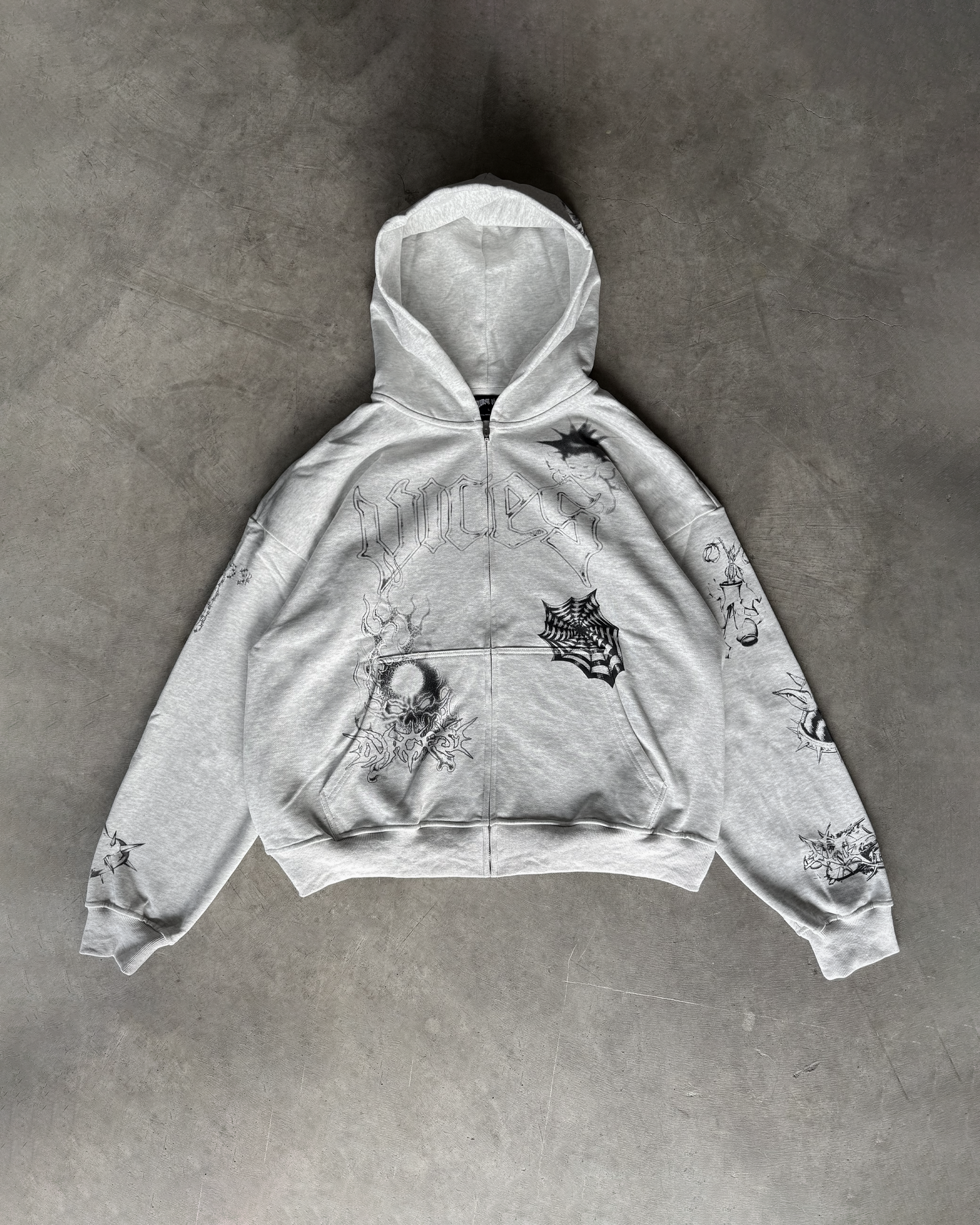 "DERANGED" ZIP-UP