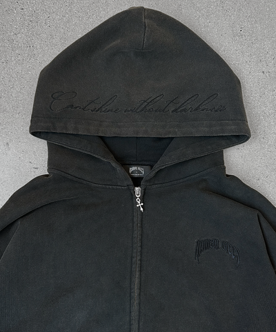 "CAN'T SHINE WITHOUT DARKNESS" ZIP UP