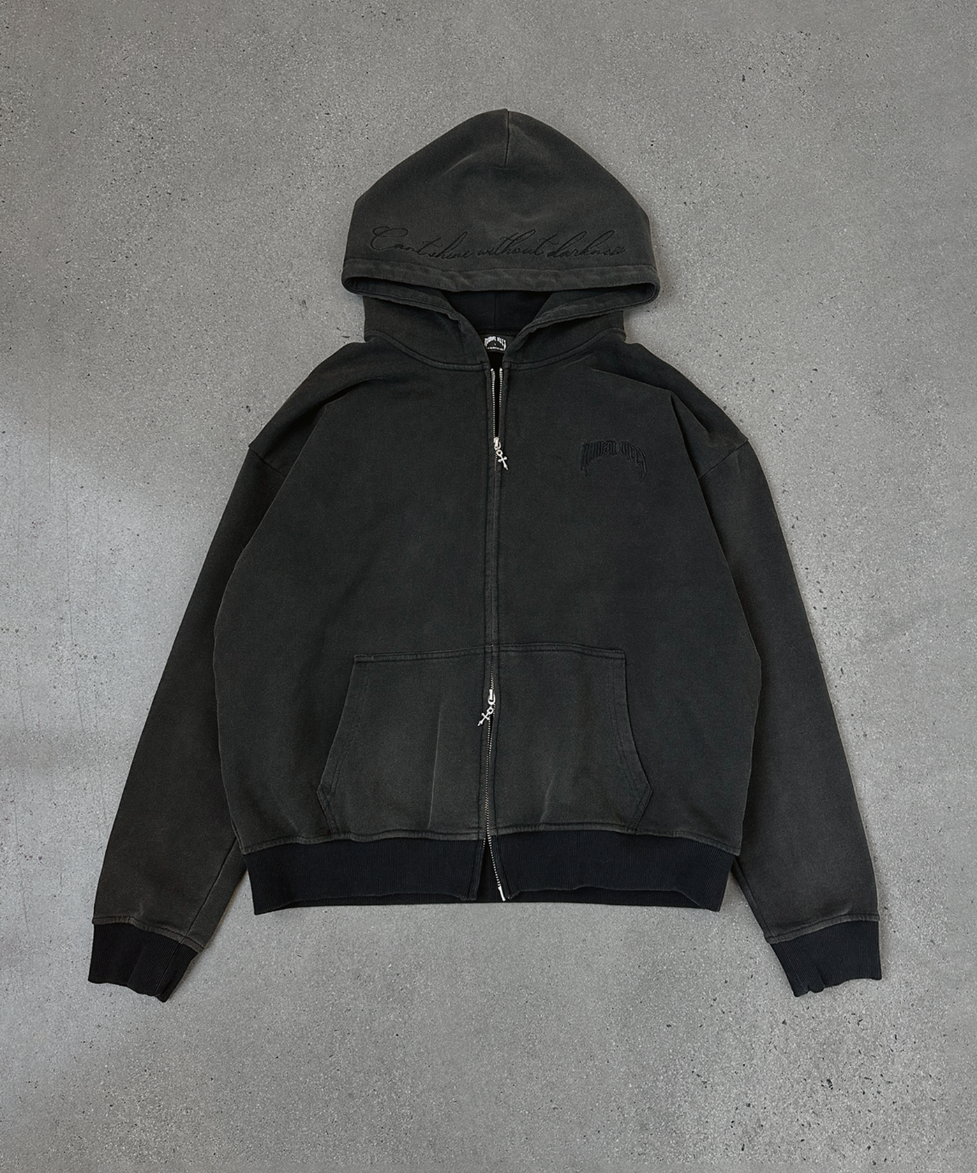 "CAN'T SHINE WITHOUT DARKNESS" ZIP UP