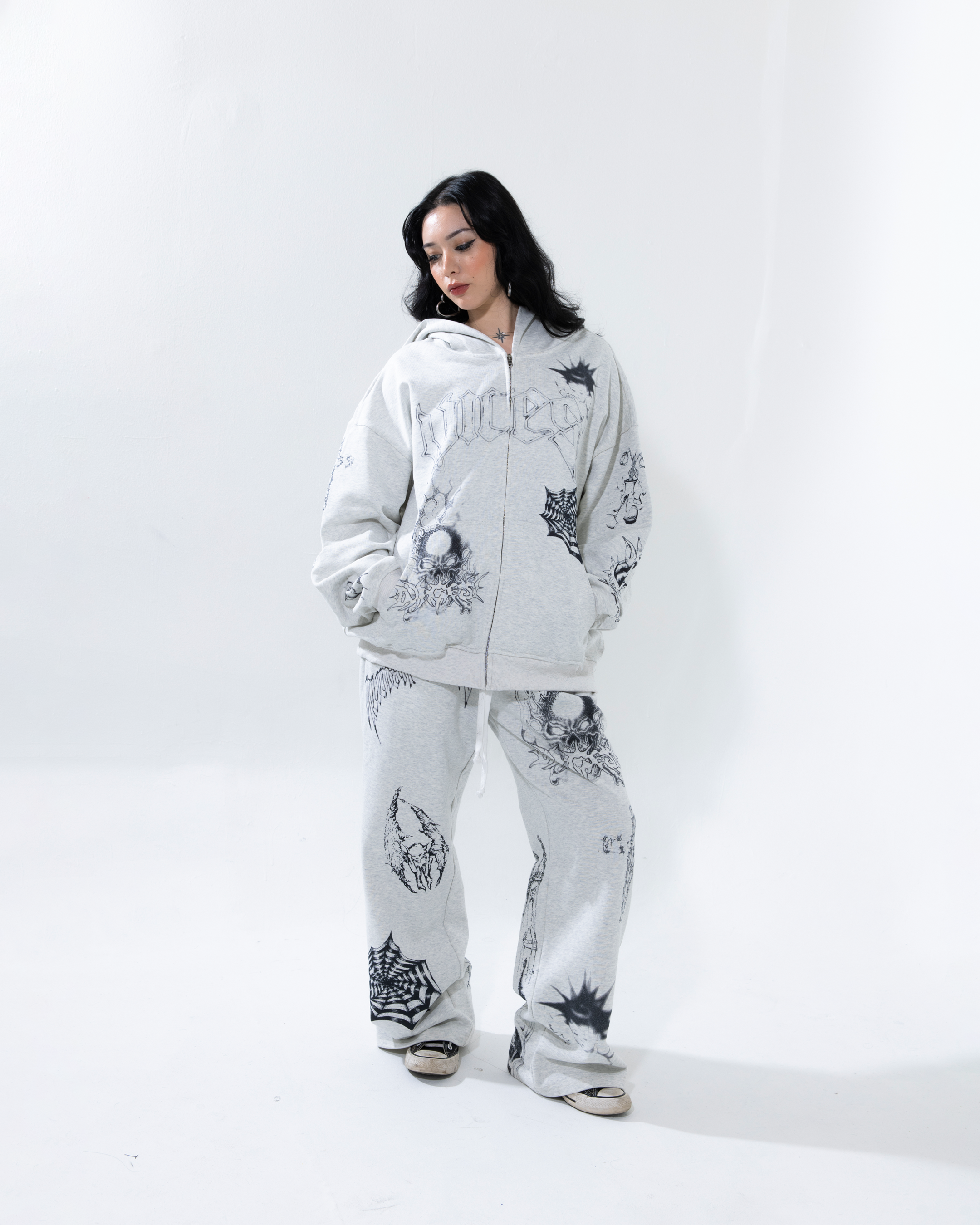 "DERANGED" ZIP-UP