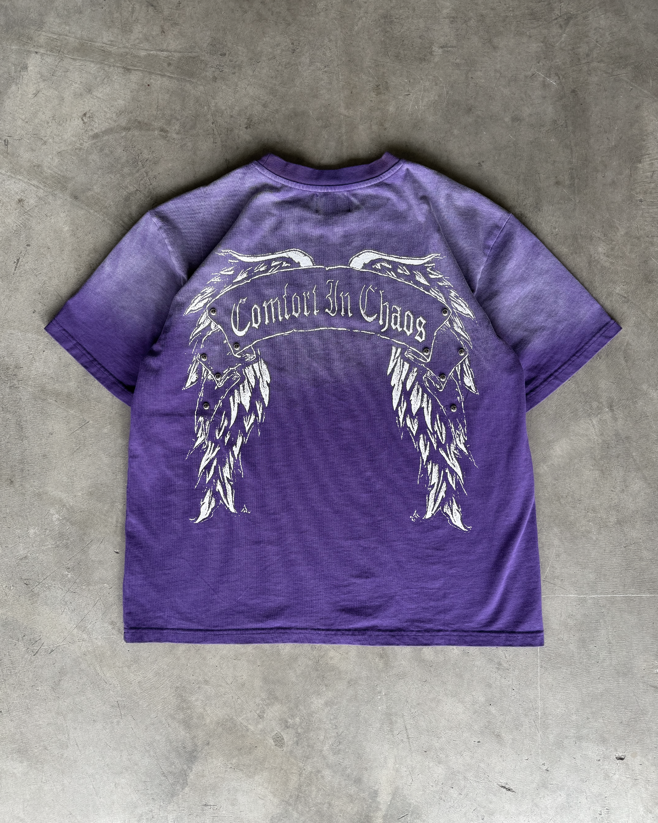 PURPLE "COMFORT IN CHAOS" TEE